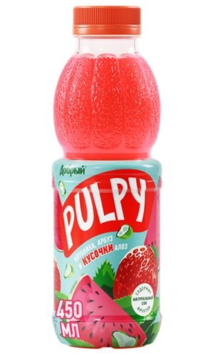 Палпи клубника, арбуз и кусочки алоэ