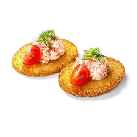 Двойной хашбраун с лососем