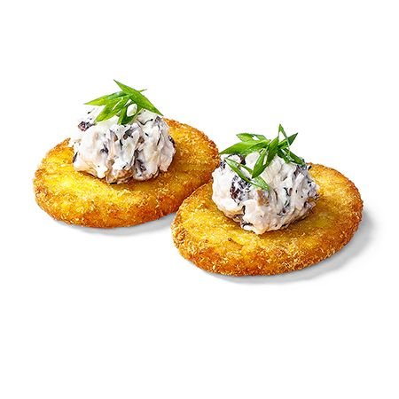 Двойной хашбраун с цыплёнком и грибами